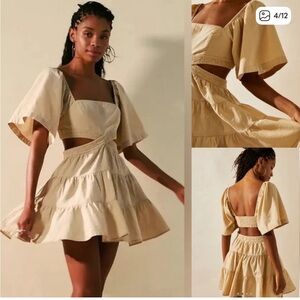 Free People Cross of Sunlight cut out mini sleeve dress small